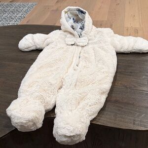 Rothschild - Fuzzy White Footed Onsie/Snow Suit | 3-6M